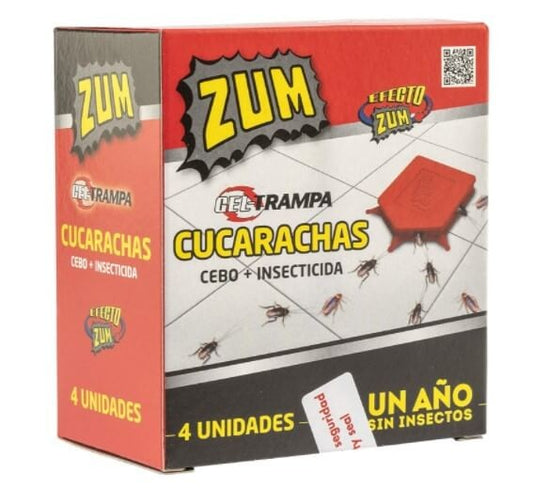 ZUM Gel Trampa Cucarachas 4U – Protección Total contra Cucarachas durante Todo un Año