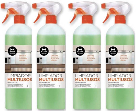 Mayordomo Limpiador Multiusos Perfumado Pack 4 x 1 Litro - Limpieza y Frescura para Todas tus Superficies