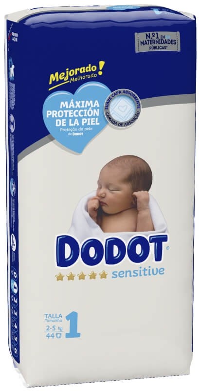 Dodot Pañales Sensitive Talla 1 2-5KG 44U