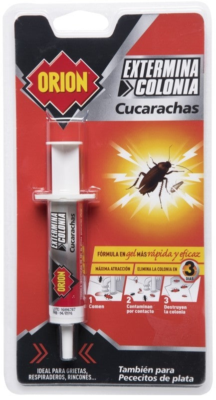Orion Jeringa Gel Insecticida Cucarachas 8G - Elimina la Colonia en Solo 3 Días con Precisión Profesional