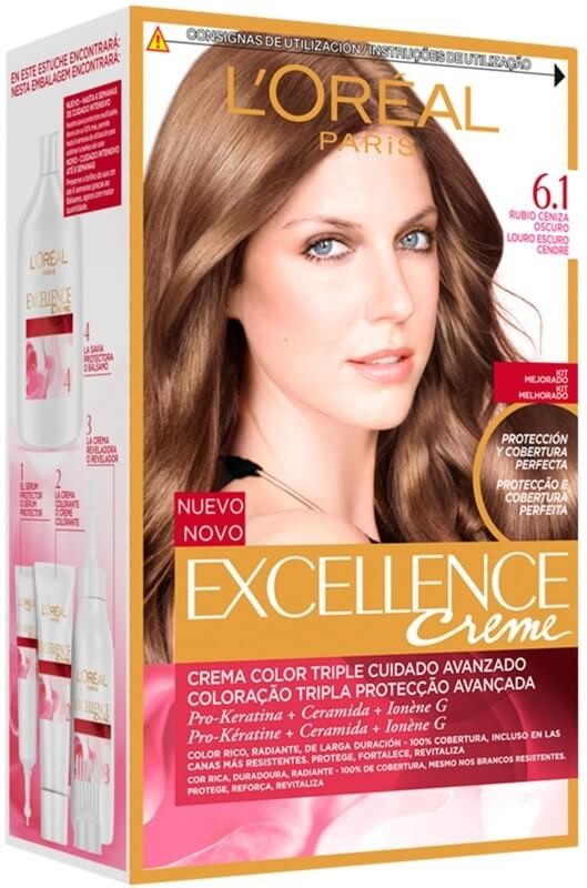 L'Oreal Excellence Creme Tinte 6.1 Rubio Oscuro Ceniza