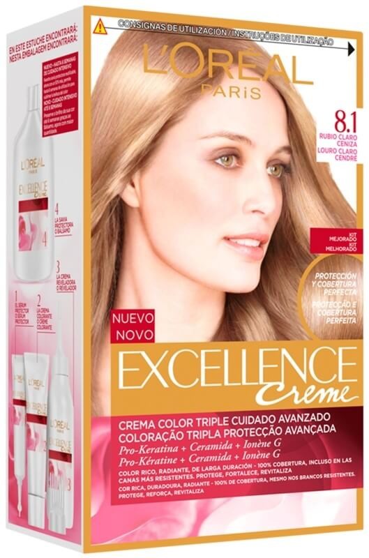 L'Oreal Excellence Creme Tinte 8.1 Rubio Claro Ceniza