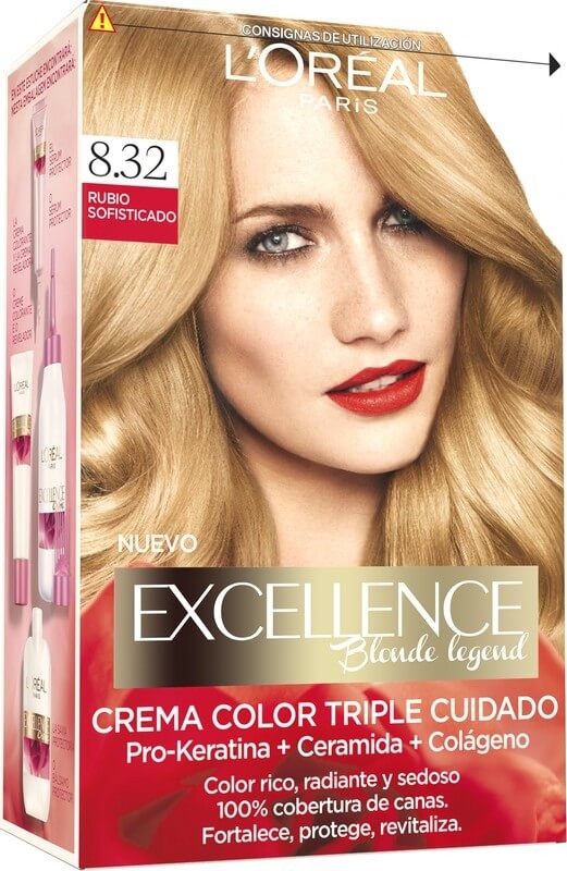 L'Oréal Excellence Crème Tinte 8.32 Rubio Sofisticado - Color y Cuidado para tu Cabello