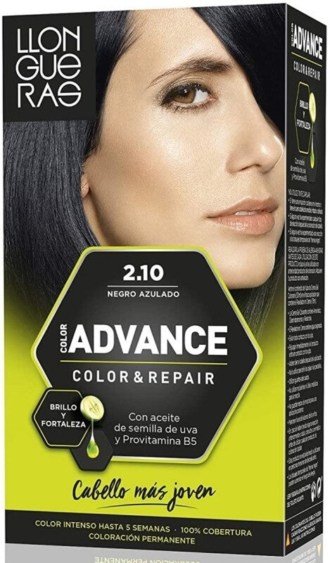 Llongueras Advance Color & Repair 2.10 Negro Azulado – Tinte Permanente para un Cabello Brillante y Sano