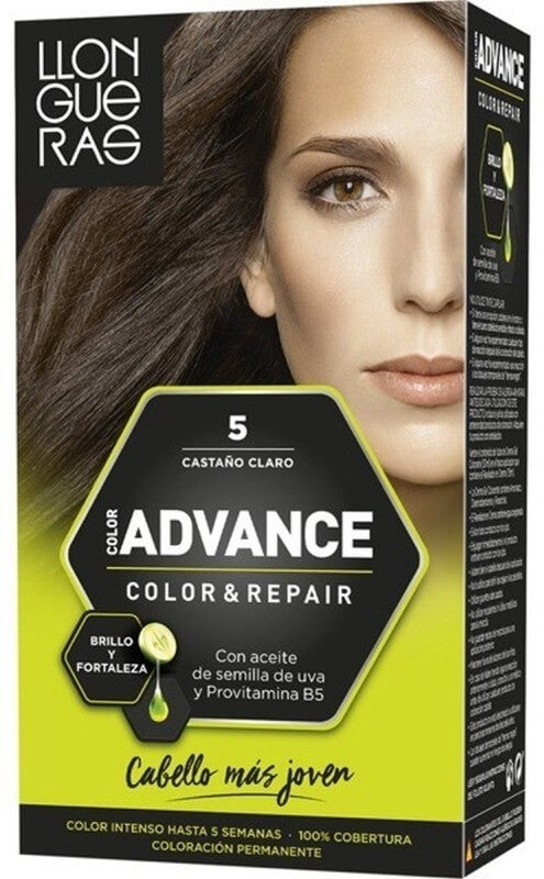 Llongueras Advance Color & Repair 5 Castaño Claro – Tinte Permanente para un Cabello Natural y Brillante