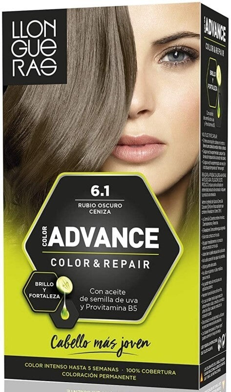 Llongueras Advance Color & Repair 6.1 Rubio Oscuro Ceniza - Coloración Permanente para un Look Sofisticado