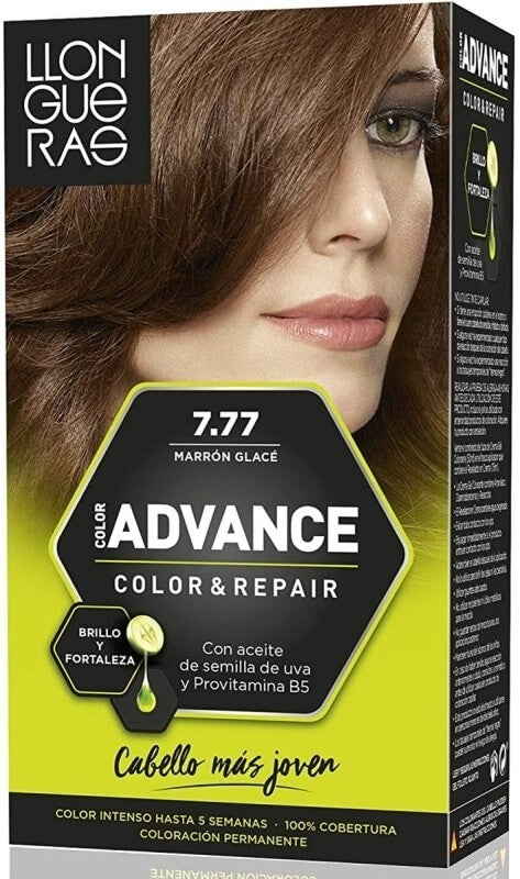 Llongueras Advance Color & Repair 7.77 Marrón Glacé - Coloración Permanente y Cuidado Profesional