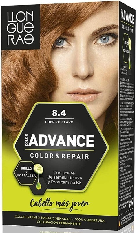 Llongueras Advance Color & Repair 8.4 Cobrizo Claro - Brillo Intenso y Cuidado Superior