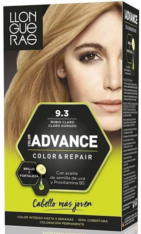 Llongueras Advance Color & Repair 9.3 Rubio Claro Claro Dorado - Color Vibrante y Cuidado Superior