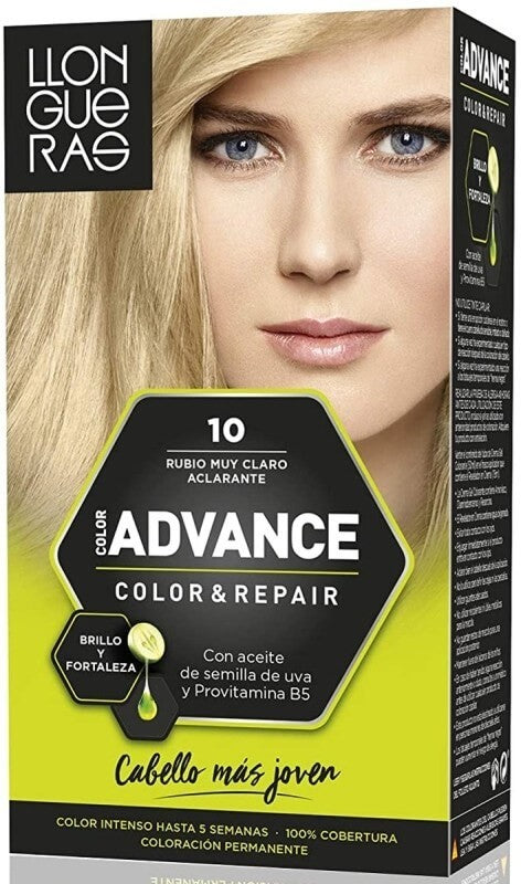 Llongueras Advance Color & Repair 10 Rubio Muy Claro Aclarante - Máxima Luminosidad y Cuidado Intenso