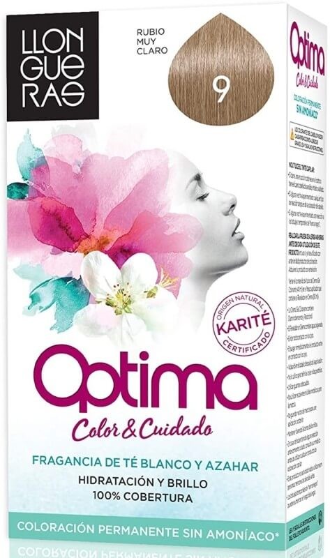 Llongueras Optima Tinte de Pelo Color Rubio Muy Claro 9 - Coloración Permanente sin Amoníaco