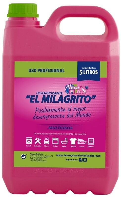 El Milagrito Desengrasante 5L - Potente Desengrasante Multiusos para Uso Profesional y Doméstico