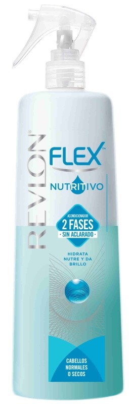 Revlon Flex Nutritivo Acondicionador 2 Fases Sin Aclarado 400 ml – Hidratación y Brillo para Cabellos Normales o Secos
