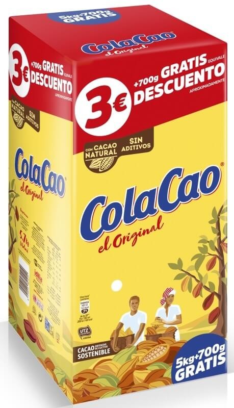 ColaCao Original 5 kg + 700 g Gratis - El Auténtico Sabor del Cacao en Formato Familiar