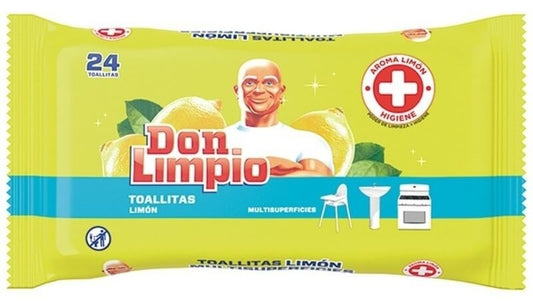 Don Limpio Toallitas Multisuperficies Limón 24U - Limpieza Rápida y Eficaz