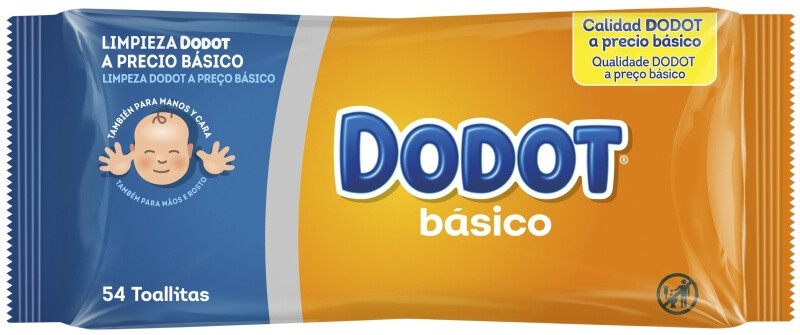 Dodot Toallitas Básico 54 Unidades - Limpieza Suave y Práctica para el Cuidado Diario del Bebé