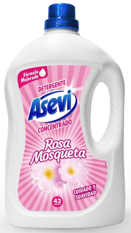 Asevi Detergente Líquido Rosa Mosqueta 2,28L 40D - Limpieza y Frescura en Cada Lavado