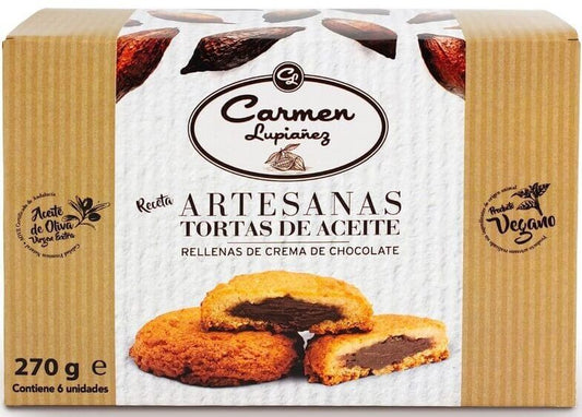 Tortas Artesanas Rellenas de Chocolate Carmen Lupiañez 270 g – Dulce Tradición con un Toque de Chocolate