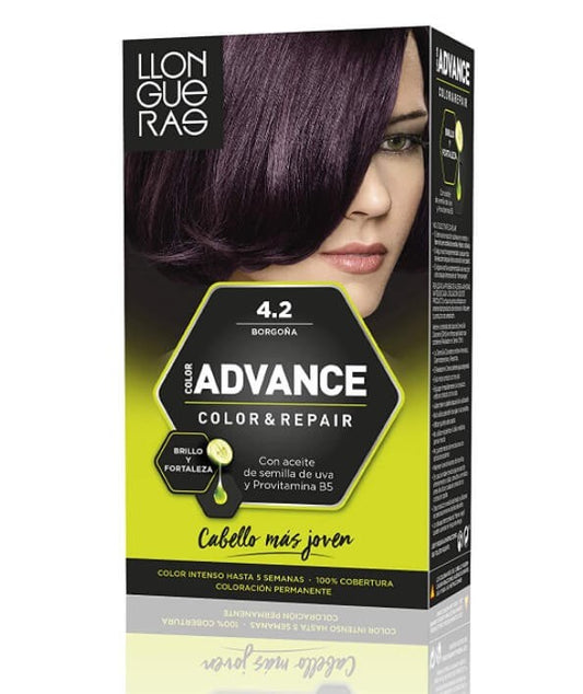 Llongueras Advance Color & Repair 4.2 Borgoña – Tinte Permanente para un Cabello Radiante y Juvenil