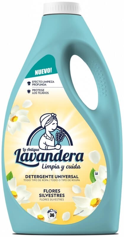 La Antigua Lavandera Detergente Líquido Flores Silvestres 36D 1,8L
