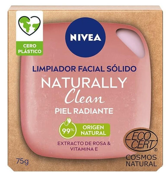 Nivea Naturally Clean Limpiador Facial Sólido 75G – Belleza Natural para una Piel Radiante