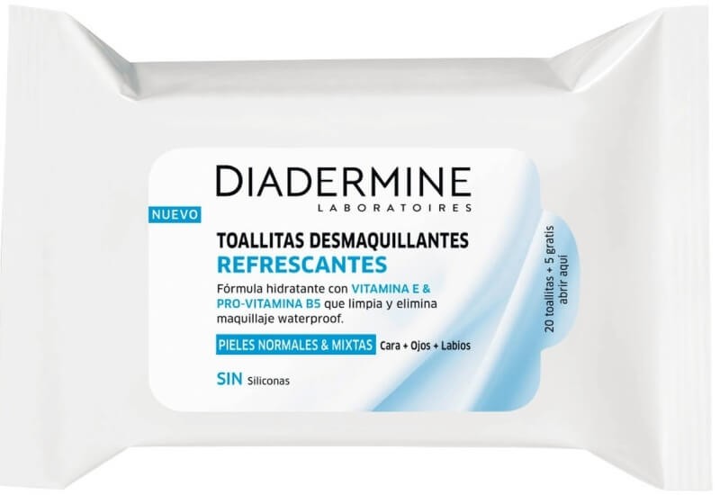 Diadermine Toallitas Desmaquillantes - Pieles Normales/Mixtas 25 Unidades