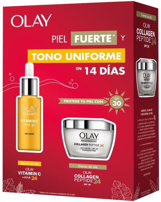 Olay Estuche Crema Regenerist Collagen Peptide 24 50 ml + Serum Vitamin C 40 ml