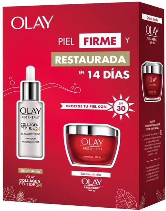 Olay Estuche Piel Firme Y Restaurada Crema Regenerist Día SPF30 50 ml + Serum Collagen Peptide 24