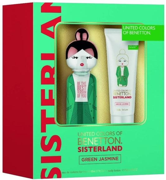 Benetton Estuche Sisterland Green Jasmine Woman Vapo 80 ml + Body Lotion 75 ml