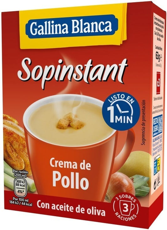Sopinstant Crema de Pollo (3 Sobres) - Sabor Casero en Cada Cuchara