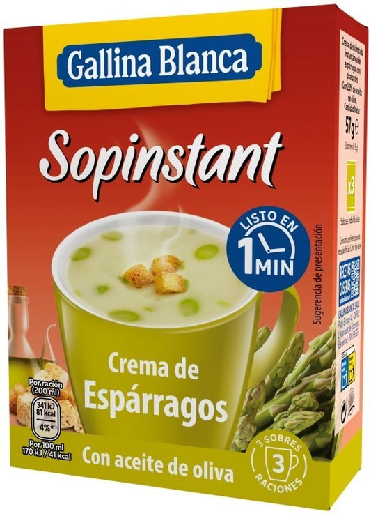 Sopinstant Crema de Espárragos (3 Sobres) - Sabor Suave y Delicioso en Minutos