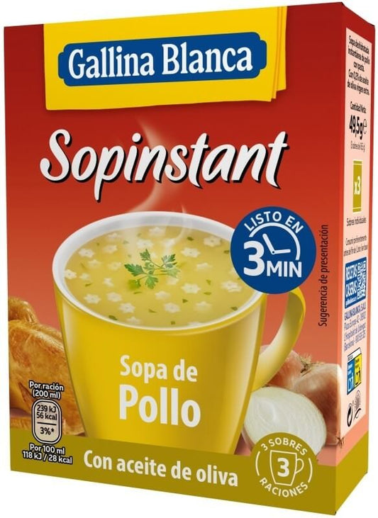 Sopinstant Sopa de Pollo (3 Sobres) - Delicioso Sabor Casero al Instante