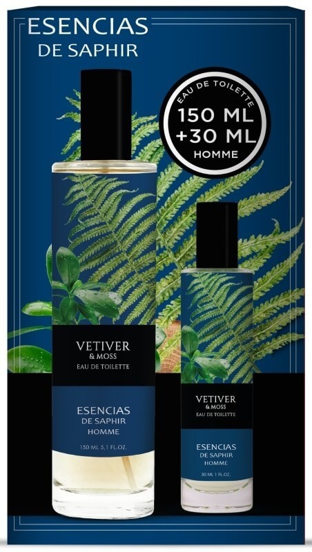 Esencias de Saphir Vetiver & Moss 150 ml + 30 ml - La Elegancia Natural de una Fragancia Única