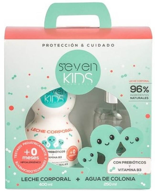 Seven Kids Pack Leche Corporal 400 ml + Agua de Colonia 250 ml - Protección y Cuidado Natural para Bebés y Niños
