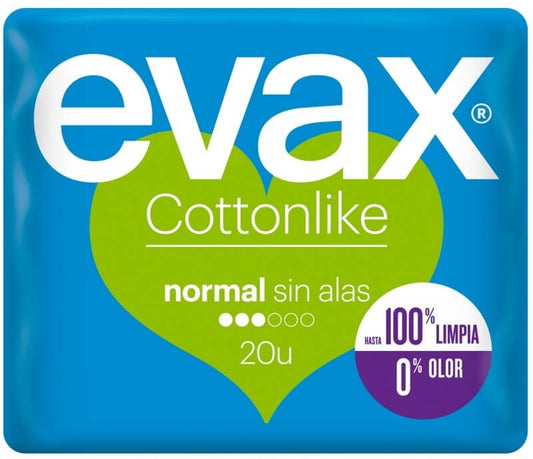 Evax Compresa Cottonlike Normal Sin Alas 20 Unidades