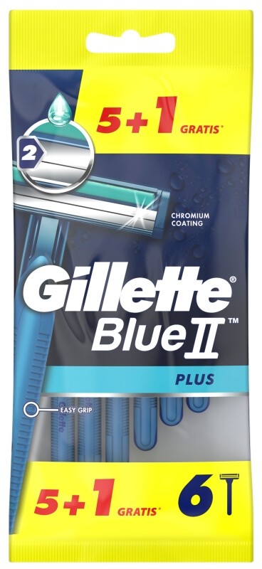 Gillette Maquinilla Desechable Blue II Plus 5 Unidades + 1 Unidad