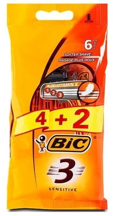 BIC Maquinillas De Afeitar Desechables De 3 Hojas 4 Unidades + 2 Unidades