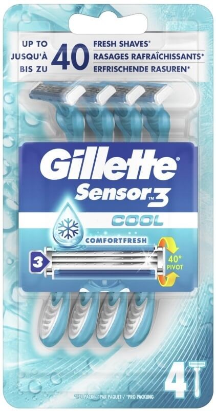 Gillette Maquinilla Desechable Sensor-3 Cool 4 Unidades