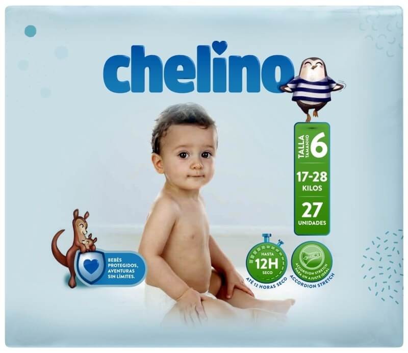 Chelino Pañales Talla 6 (27 uds)