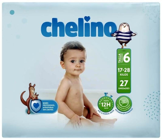 Chelino Pañales Talla 6 (27 uds)
