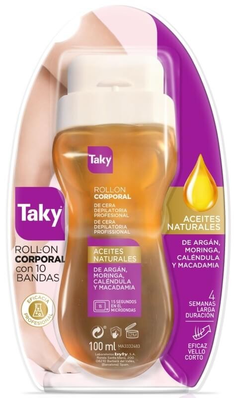 Taky Roll-On Corporal con Aceites Naturales 100 ml – Depilación Profesional en Casa con Resultados de Larga Duración