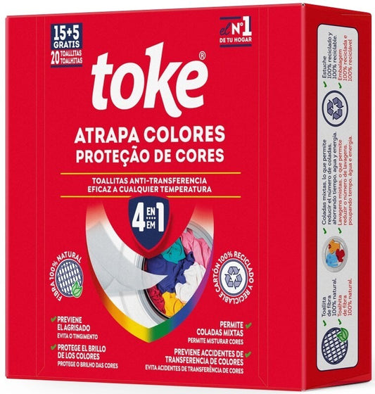 Toke Toallitas Atrapa Color 15 Unidades + 5 Unidades