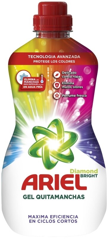 Ariel Diamond Bright Gel Quitamanchas 800 ml – Elimina Manchas y Protege los Colores