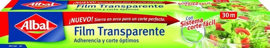 Albal Film Transparente 30 m – Conservación Óptima con Corte Fácil y Adherencia Perfecta