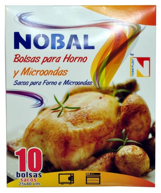 Nobal Bolsas para Horno y Microondas 10U 25x40 cm – Cocina Más Limpia y Jugosa sin Esfuerzo