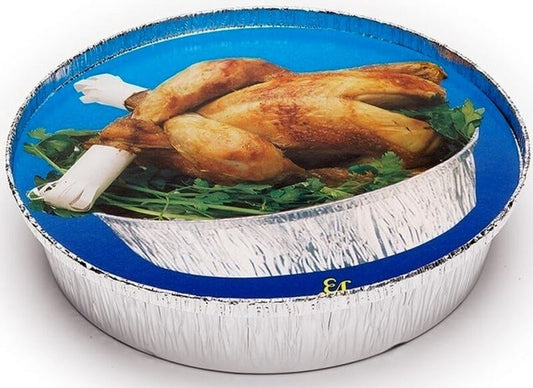 Cosamo Envase De Aluminio Pollo + Tapas Mediano 25 Unidades