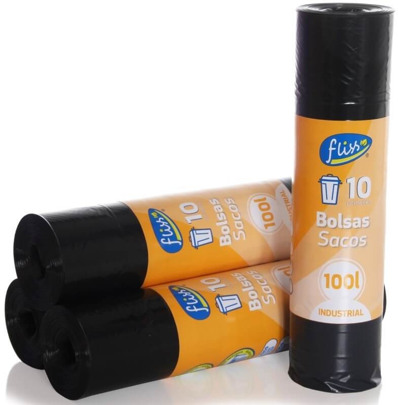Fliss Bolsa Basura Negra 100 Litros - 10 Unidades