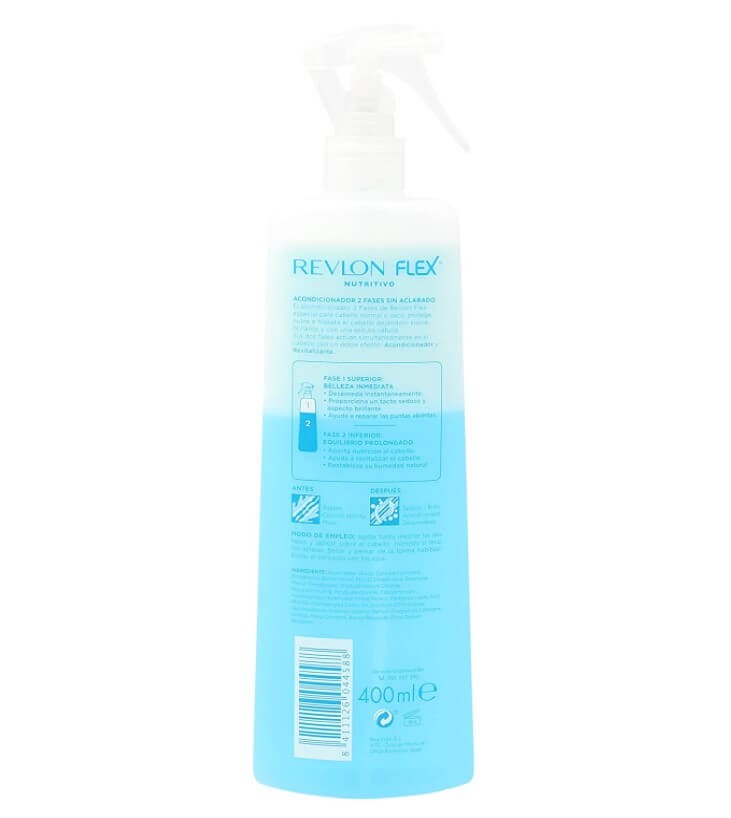 Revlon Flex Nutritivo Acondicionador 2 Fases Sin Aclarado 400 ml – Hidratación y Brillo para Cabellos Normales o Secos