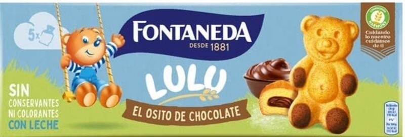 Fontaneda Lulu El Osito de Chocolate 150 g - La Merienda Divertida y Deliciosa para los Más Pequeños