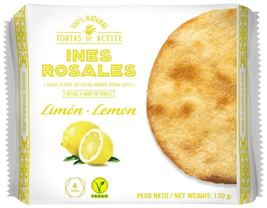 Inés Rosales Tortas de Aceite Limón 4U 120G – Sabor Tradicional con un Toque de Limón